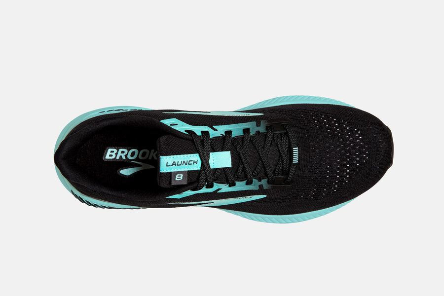 Brooks Launch GTS 8 Road Running Shoes Womens - Black/Blue - OGMKH-8249